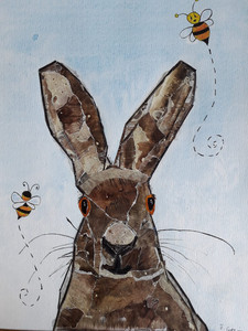 Janet G, March Hare, mixed media collage.jpg